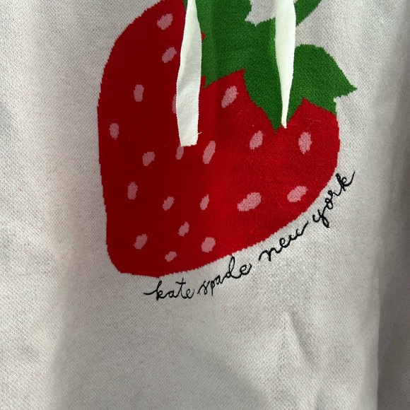 Kate Spade Target collab Cream Sweater with Red Strawberry XL NWT hood sweater - Picture 4 of 7